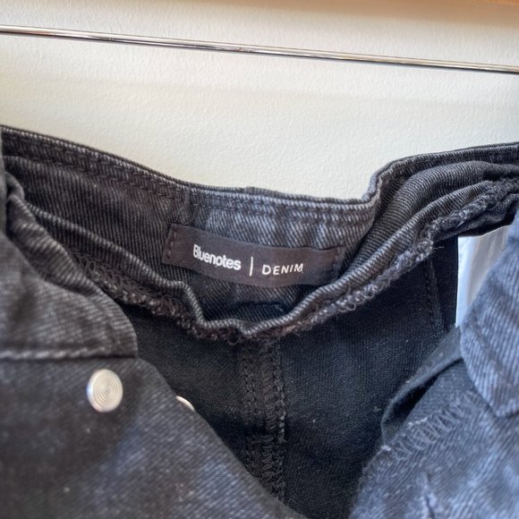 Bluenotes High Waisted Black Jean Shorts Belted XS - Picture 4 of 6